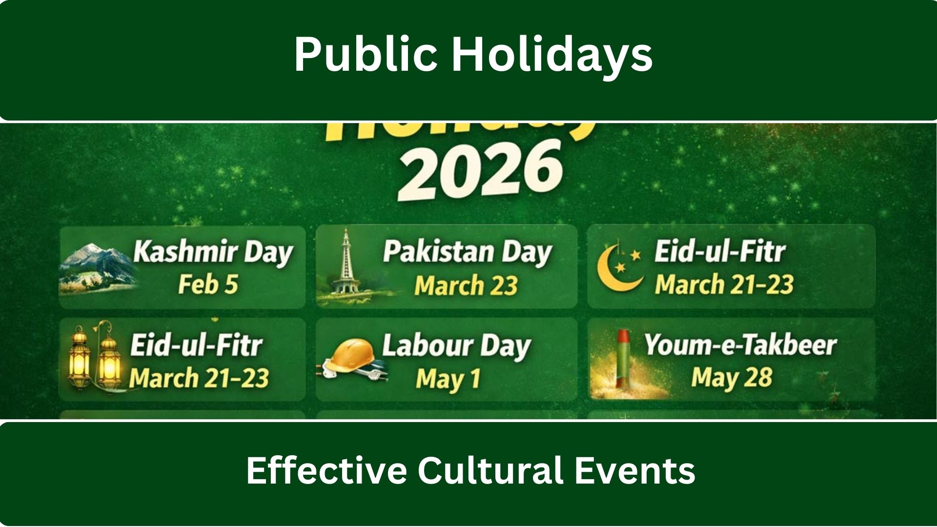 Federal Govt Declares Public Holidays to Mark National, Religious, and Effective  Cultural Events 2026